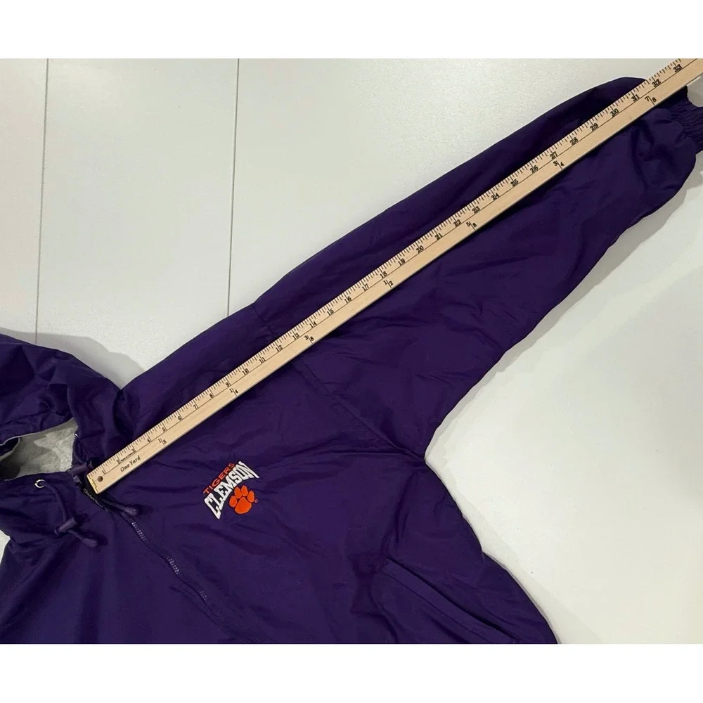 Charles River Clemson Tigers Purple Nylon Hooded Lined Jacket Men's Medium M116 - Picture 12 of 12